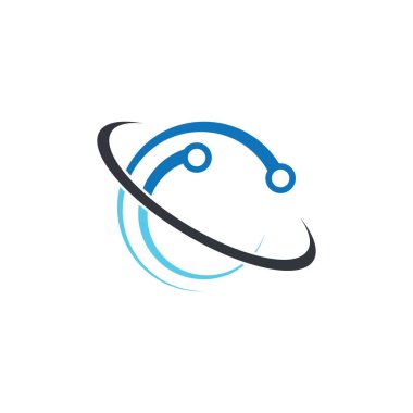 Teknoloji logosu vektör ikonu çizimi tasarımı
