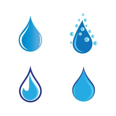 Su damlası logo şablonu vektör illüstrasyon tasarımı