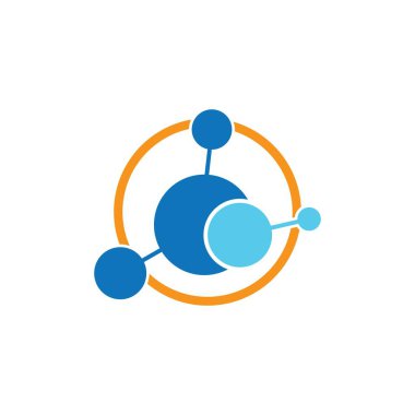 Molekül logo şablonu vektör resimleme tasarımı