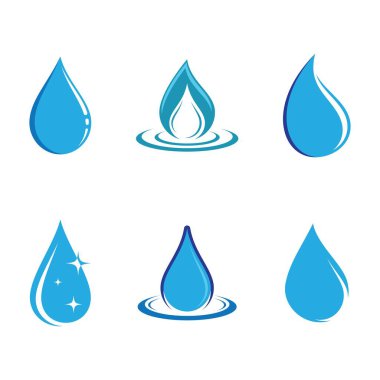 Su damlası logo şablonu vektör illüstrasyon tasarımı