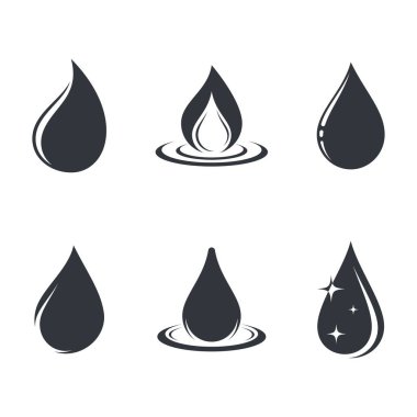 Su damlası logo şablonu vektör illüstrasyon tasarımı