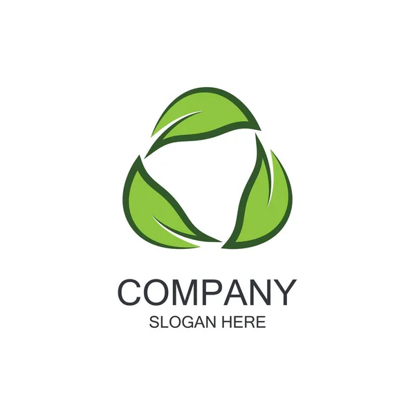 Logos Vert Feuille Écologie Élément Nature Vecteur Icône — Image vectorielle
