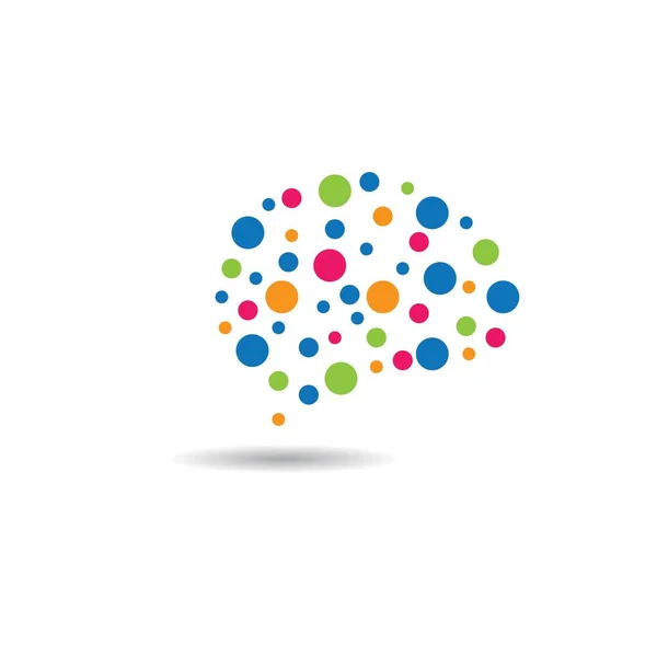 Cervello Logo Modello Vettoriale Icona Illustrazione Design — Vettoriale Stock