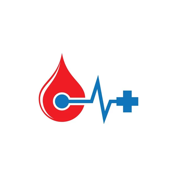 Logo Krwi Szablon Wektor Ikona Ilustracja Projekt — Wektor stockowy