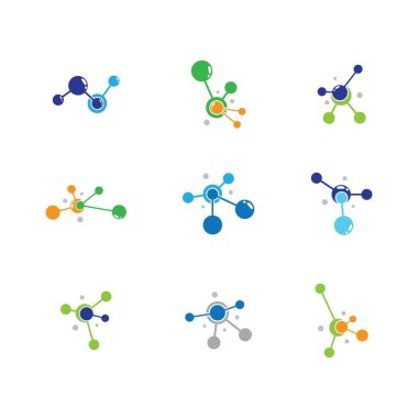 Molekül logo şablonu vektör resimleme tasarımı
