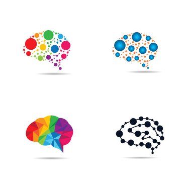 Beyin logosu şablon vektör illüstrasyon tasarımı