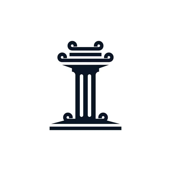 Pilastro Logo Modello Icona Vettoriale Illustrazione Design — Vettoriale Stock