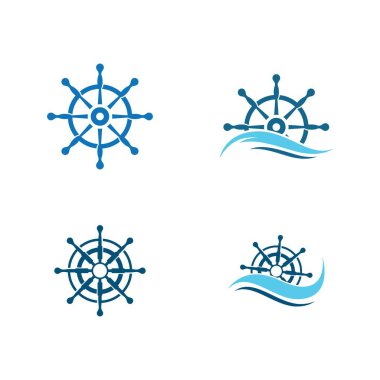 Dümen gemisi logo vektör illüstrasyon tasarımı
