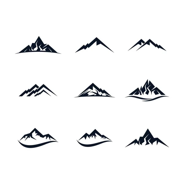 Montanha Conjunto Vetor Ícone Ilustração Design — Vetor de Stock