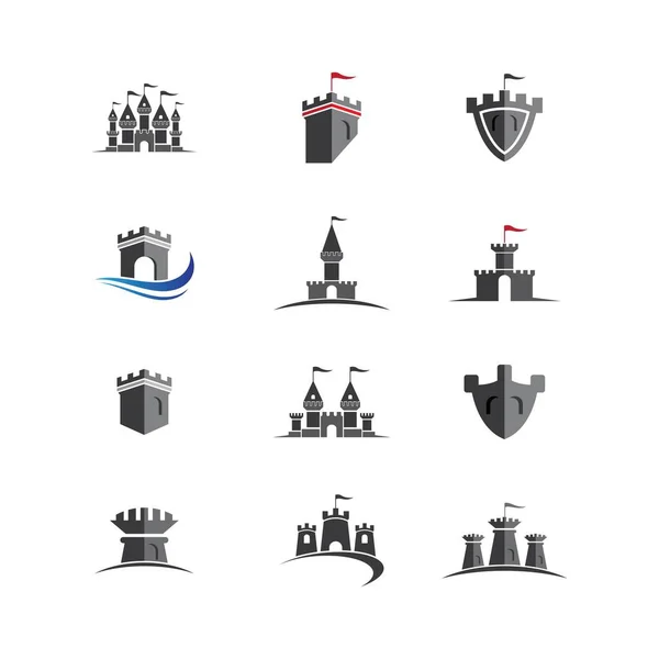 Castelo Símbolo Ícone Vetor Ilustração Design — Vetor de Stock
