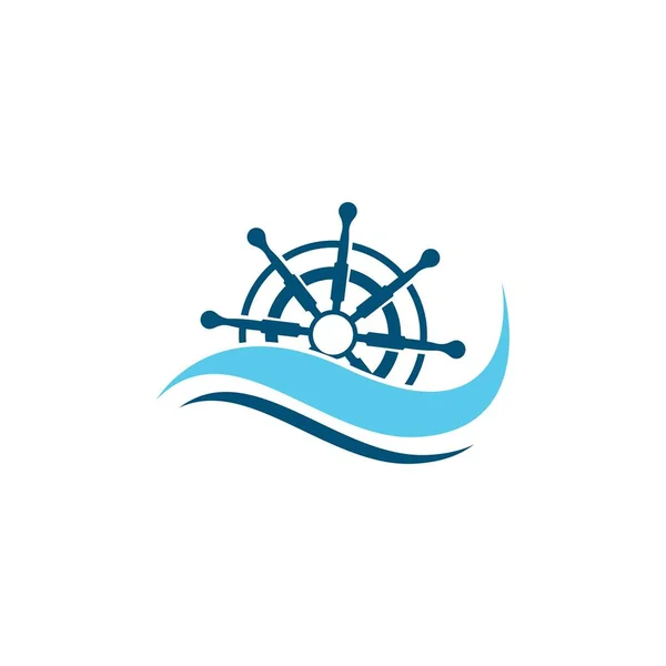 Steuerung Schiff Logo Vektor Symbol Illustration Design — Stockvektor