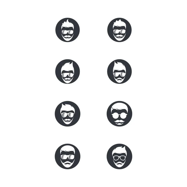 Homme Visage Caractère Symbole Illustration Conception — Image vectorielle