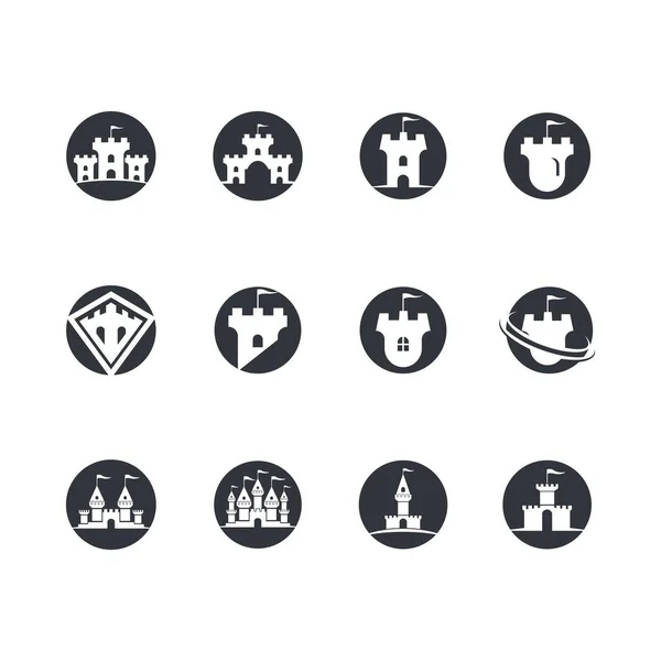 Burg Symbol Vektor Symbol Illustration Design — Stockvektor
