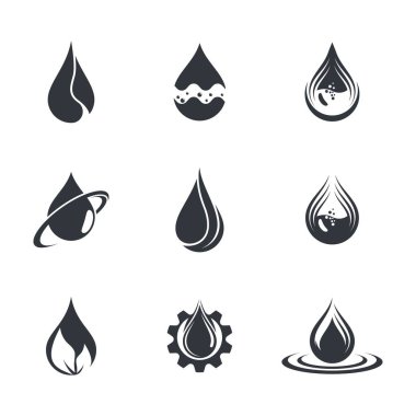 Yağ damlası ikon vektör çizimi tasarımı
