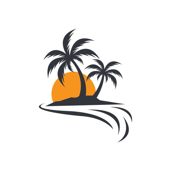 Иллюстрация летних векторных икон пальм