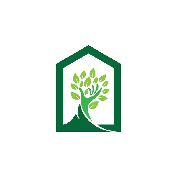 Casa Verde Ícone Vetor Ilustração Design — Vetor de Stock