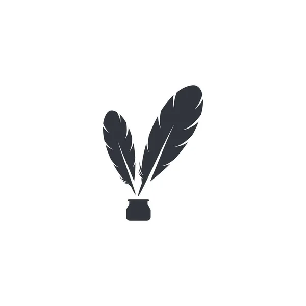 Feather Pen Icon Vector Illustration — Stock Vector