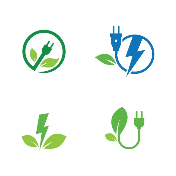 Eko enerji simgesi logosu yaratıcı vektör illüstrasyonu