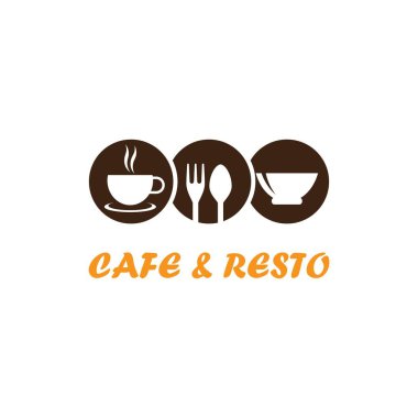 Kafe & resto logo vektör simgesi tasarımı