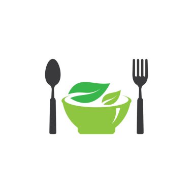 Vejetaryen gıda logosu şablon vektör simgesi