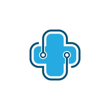 Tıbbi çapraz logo vektör illüstrasyon tasarımı