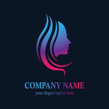 Güzellik saç ve salon logosu vektör ikonu tasarımı