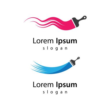 Boya fırçası logo vektör illüstrasyon tasarımı