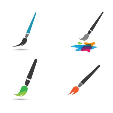 Boya fırçası logo vektör illüstrasyon tasarımı