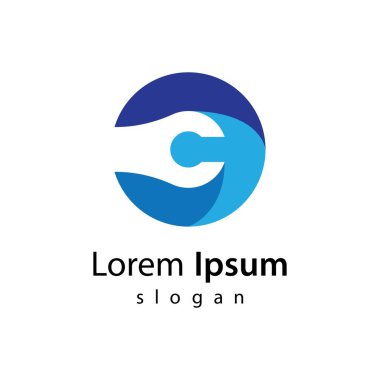 C harfi logo tasarım vektör illüstrasyon tasarımı