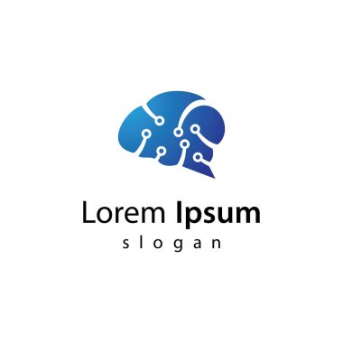 Beyin teknolojisi logo resimleri çizimi tasarımı