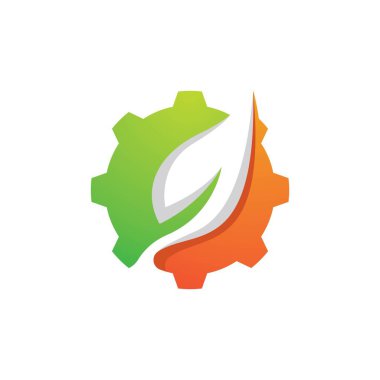 Eko-teknoloji logo tasarımı illüstrasyonu
