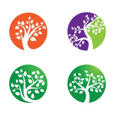 Ağaç logosu resim tasarımı illüstrasyonu
