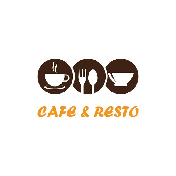 Café Resto Logo Vector Icono Diseño — Vector de stock