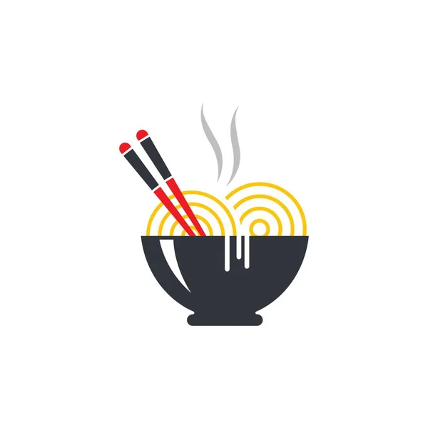 Diseño Icono Vector Logotipo Fideos Calientes — Vector de stock