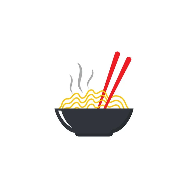 Diseño Icono Vector Logotipo Fideos Calientes — Vector de stock