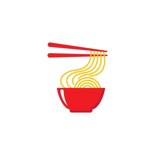 Heiße Nudeln Logo Vektor Icon Design — Stockvektor