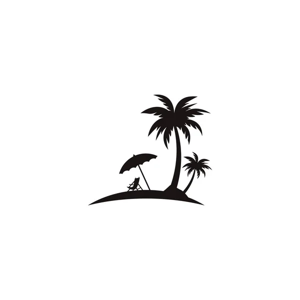 Palm Träd Sommar Vektor Ikon Illustration — Stock vektor
