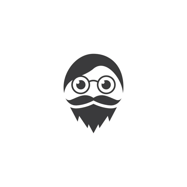 Gentleman Gesicht Charakter Symbol Und Logo Vektor Icon Design — Stockvektor