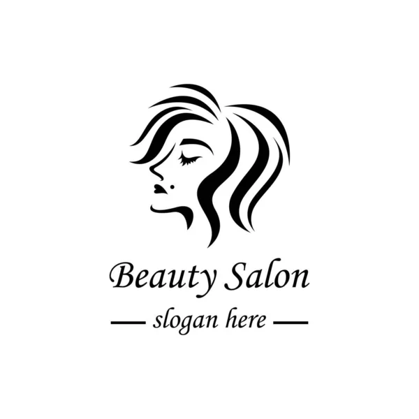 Belleza Cabello Salón Logo Vector Icono Diseño — Archivo Imágenes Vectoriales
