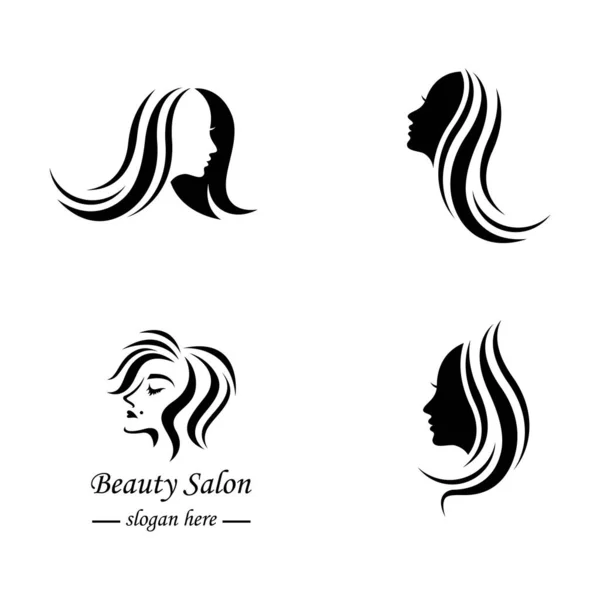 Belleza Cabello Salón Logo Vector Icono Diseño — Archivo Imágenes Vectoriales