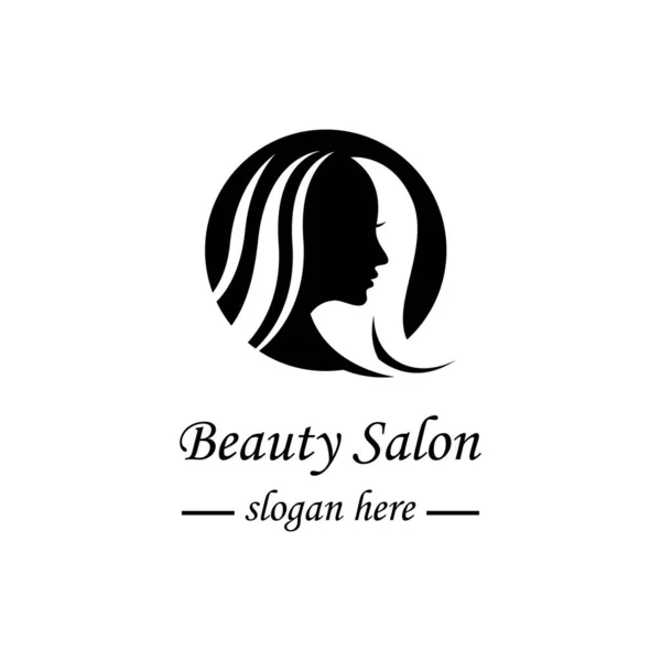 Schoonheid Haar Salon Logo Vector Pictogram Ontwerp — Stockvector