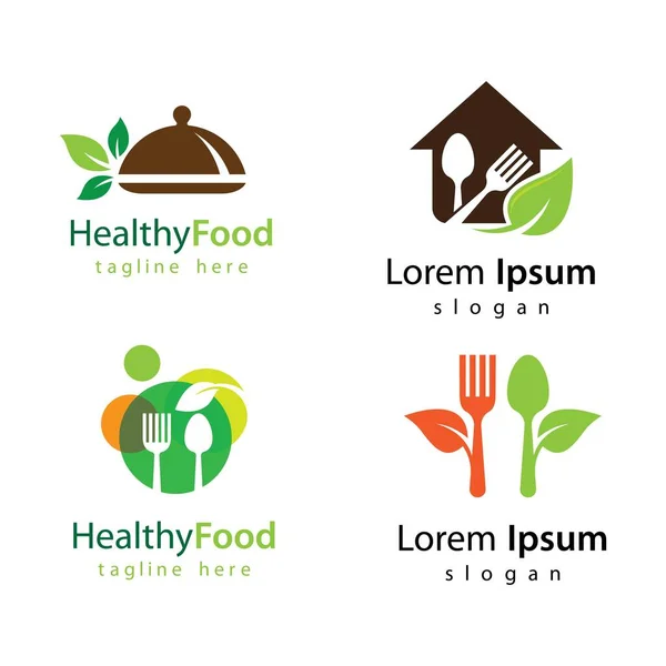 Diseño Vectores Logotipo Alimentos Saludables — Vector de stock