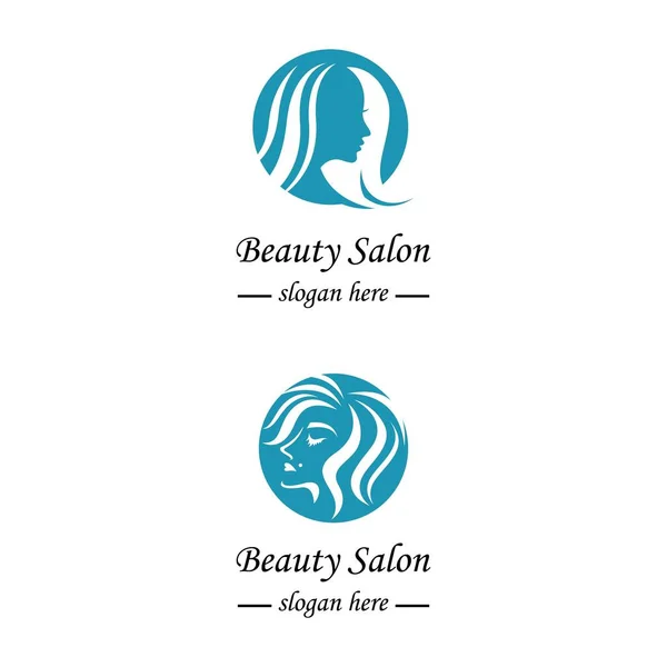 Belleza Cabello Salón Logo Vector Icono Diseño — Archivo Imágenes Vectoriales