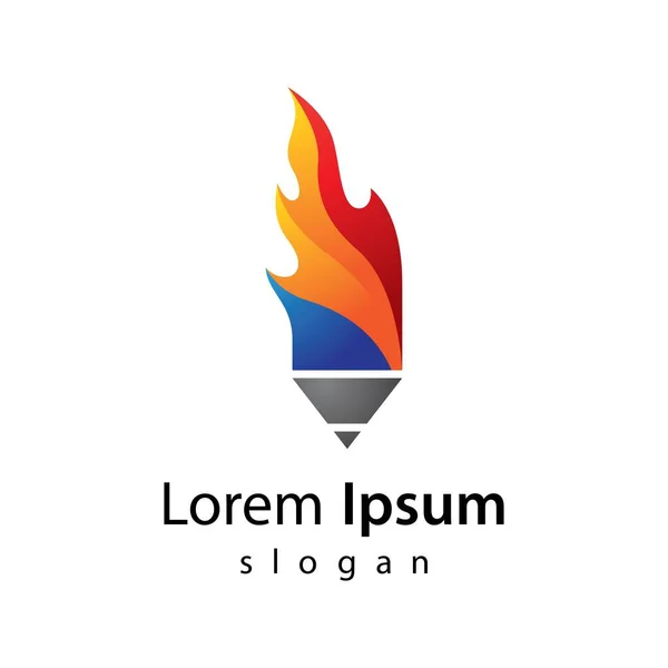 Lápiz Caliente Logotipo Imágenes Ilustración Diseño — Vector de stock