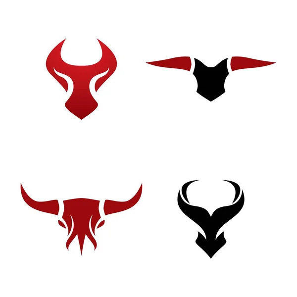 Toro Cabeza Logo Imágenes Ilustración Diseño — Vector de stock