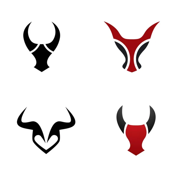 Toro Cabeza Logo Imágenes Ilustración Diseño — Vector de stock