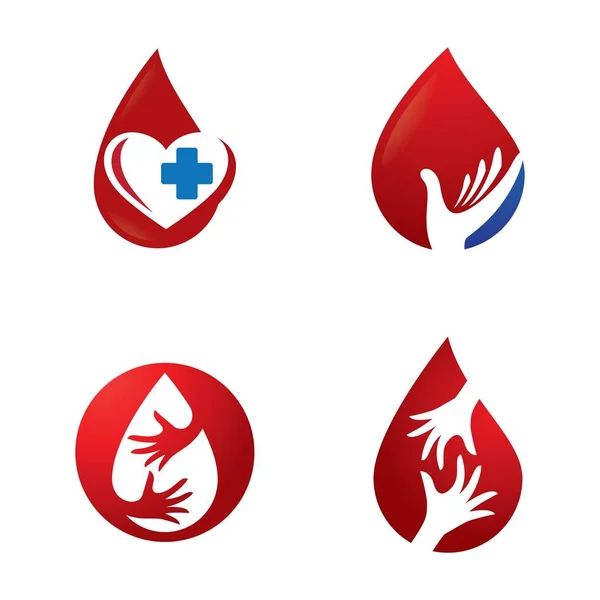 Кровь Капли Логотипа Изображения Иллюстрации Дизайн — стоковый вектор