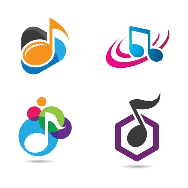 Logo Música Imagens Ilustração Design — Vetor de Stock