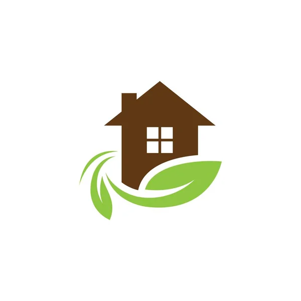 Eco Home Logo Bilder Illustration Design — Stockvektor