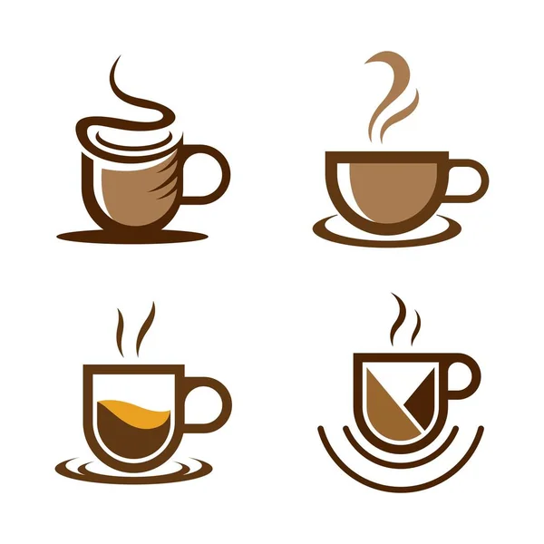 Copo Café Logotipo Imagens Ilustração Design —  Vetores de Stock